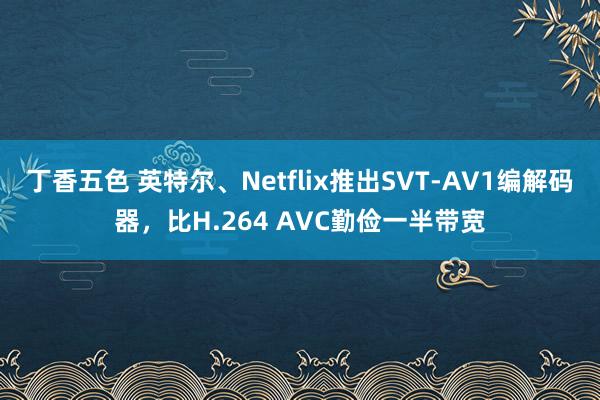 丁香五色 英特尔、Netflix推出SVT-AV1编解码器，比H.264 AVC勤俭一半带宽
