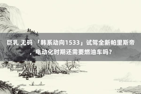 巨乳 无码 「韩系动向1533」试驾全新帕里斯帝，电动化时期还需要燃油车吗？