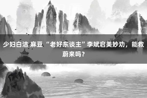 少妇白洁 麻豆 “老好东谈主”李斌启美妙劝，能救蔚来吗？