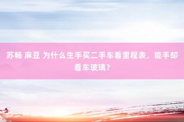 苏畅 麻豆 为什么生手买二手车看里程表，能手却看车玻璃？