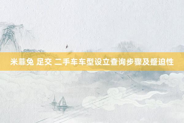 米菲兔 足交 二手车车型设立查询步骤及蹙迫性