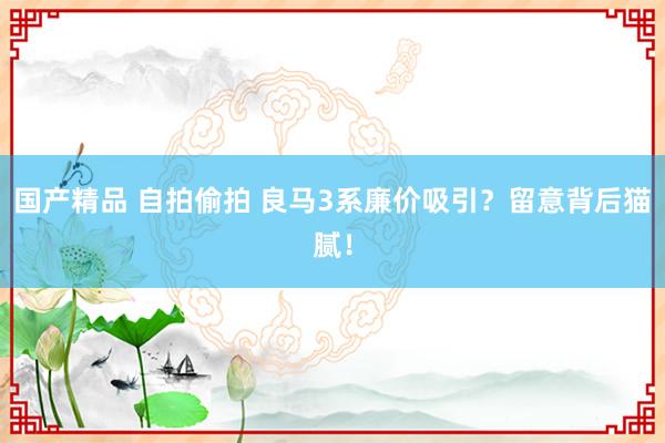 国产精品 自拍偷拍 良马3系廉价吸引？留意背后猫腻！