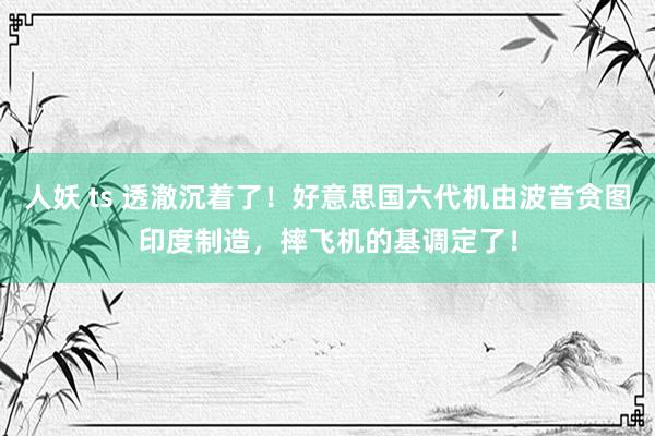 人妖 ts 透澈沉着了！好意思国六代机由波音贪图印度制造，摔飞机的基调定了！