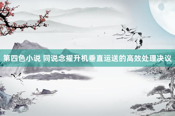 第四色小说 同说念擢升机垂直运送的高效处理决议