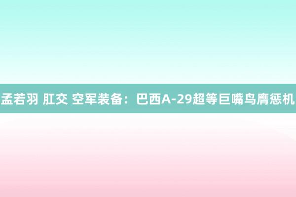 孟若羽 肛交 空军装备：巴西A-29超等巨嘴鸟膺惩机