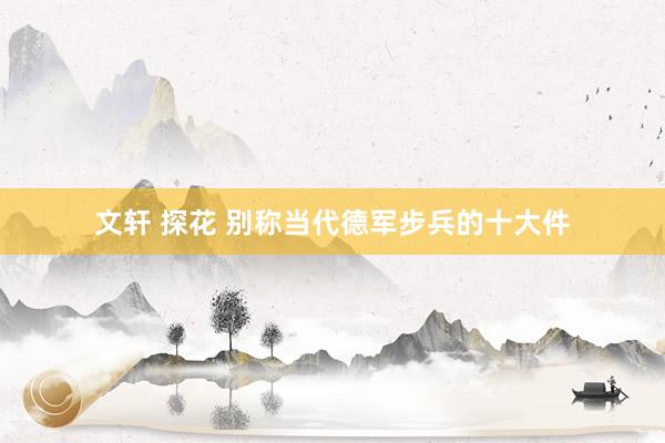 文轩 探花 别称当代德军步兵的十大件
