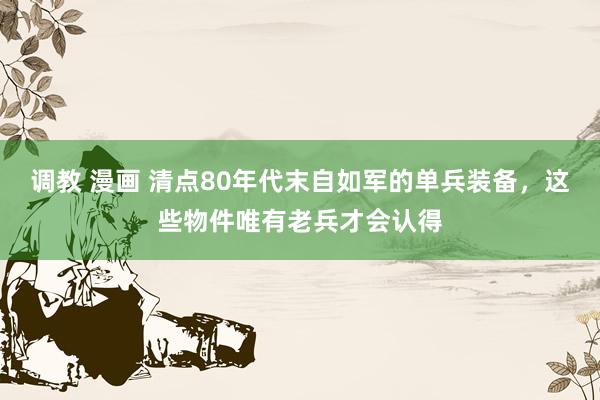 调教 漫画 清点80年代末自如军的单兵装备，这些物件唯有老兵才会认得