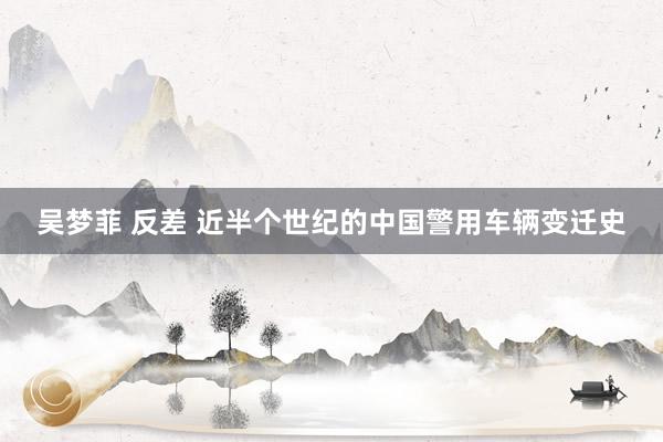 吴梦菲 反差 近半个世纪的中国警用车辆变迁史