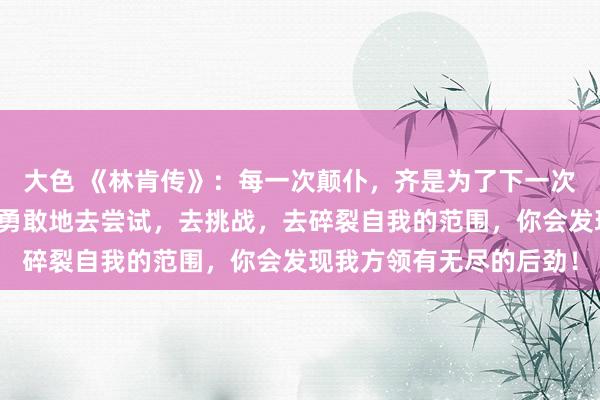 大色 《林肯传》：每一次颠仆，齐是为了下一次站得更稳、跳得更高。勇敢地去尝试，去挑战，去碎裂自我的范围，你会发现我方领有无尽的后劲！